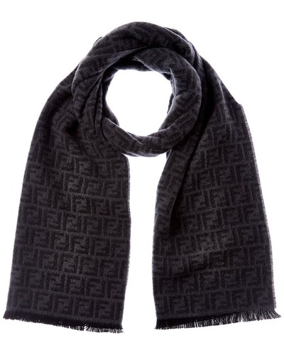 Fendi sciarpa lana uomo grigio - fendi,