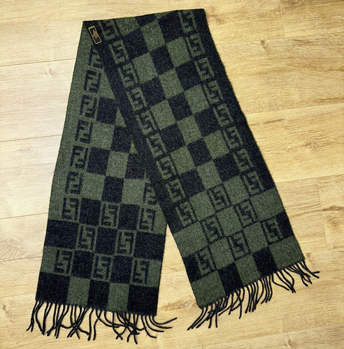 Sciarpa lana verde fendi zucca - fendi,