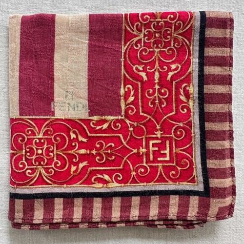Fazzoletto vintage rosso panna